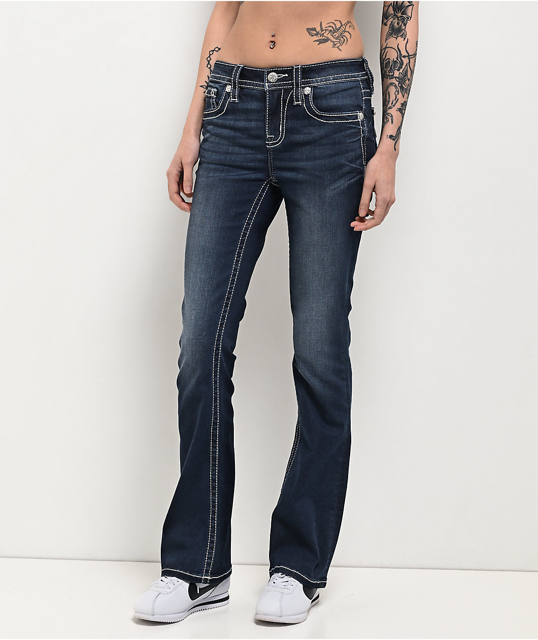 Miss Me Cross Medium Wash Bootcut Jeans