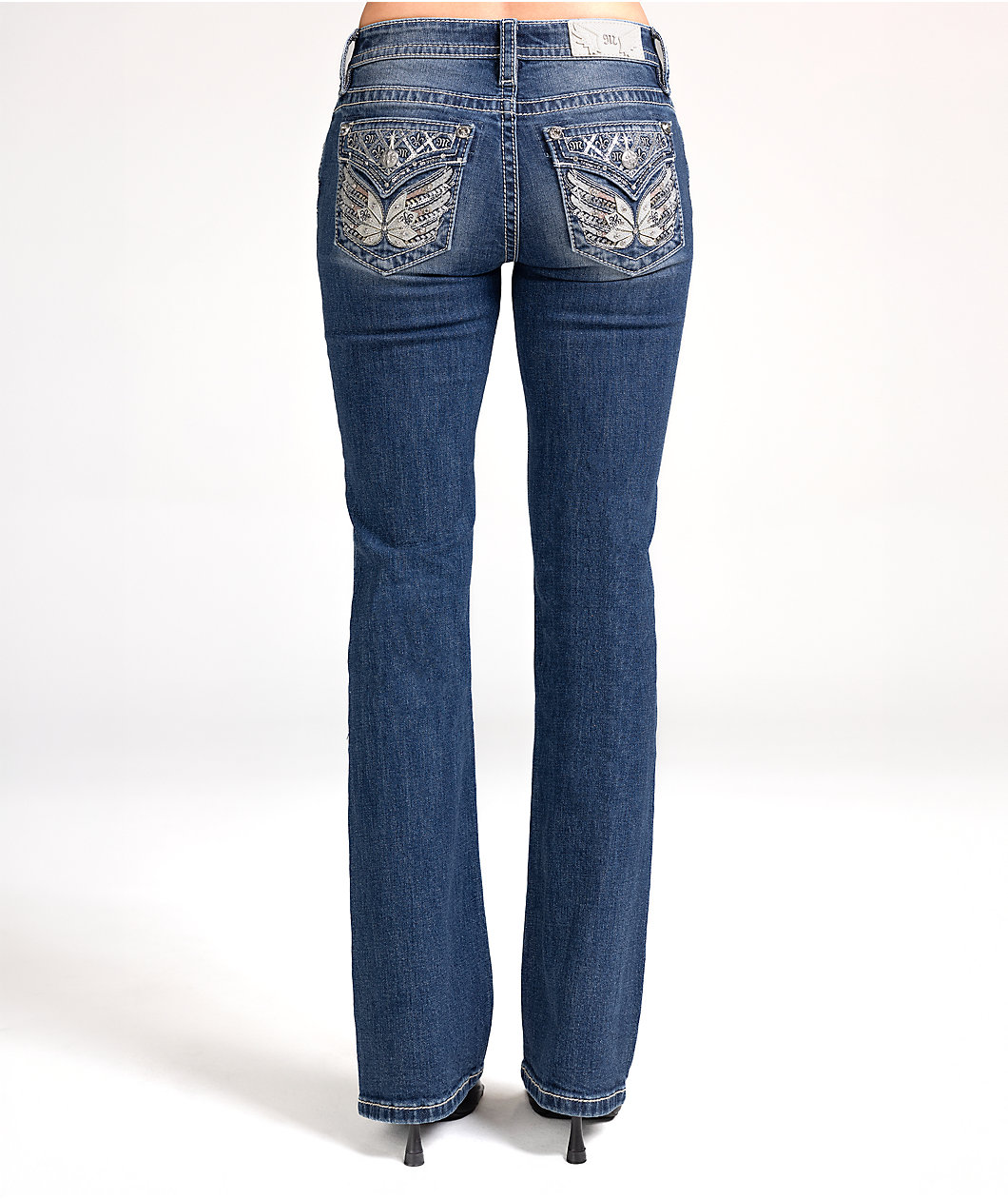Miss Me Floral Wing Medium Wash Bootcut Jeans