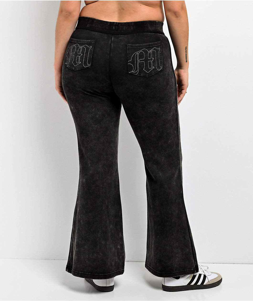 Miss Me Washed Black Flare Sweatpants