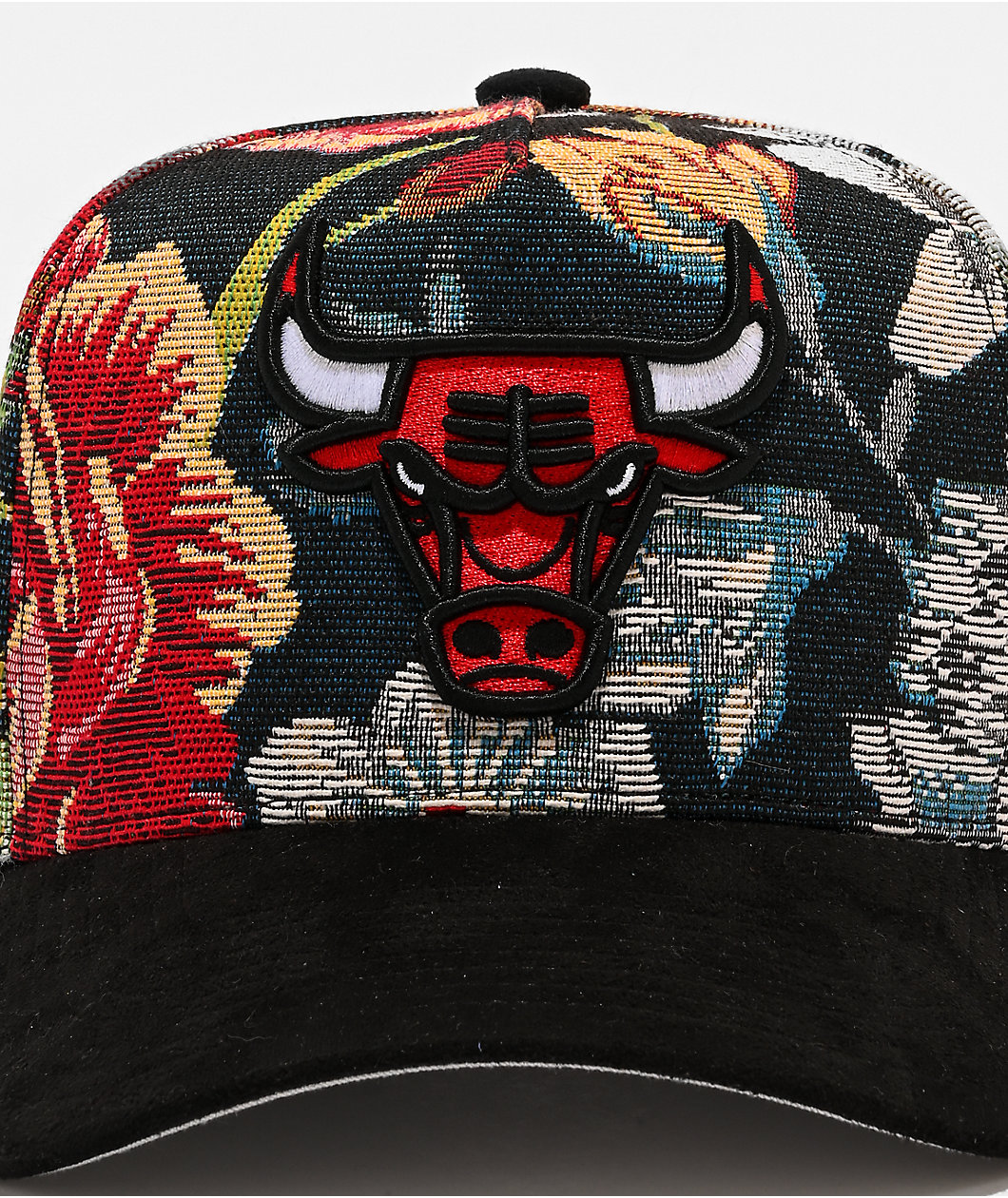 Mitchell & Ness Chicago Bulls Tapestry Floral Pro Pinch Snapback Hat