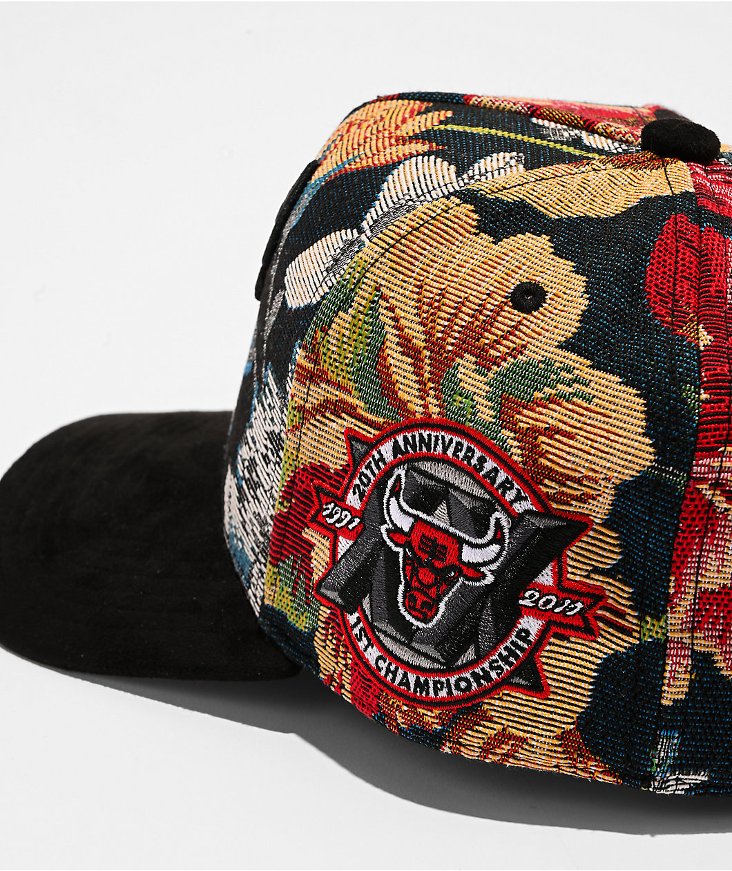Mitchell & Ness Chicago Bulls Tapestry Floral Pro Pinch Snapback Hat