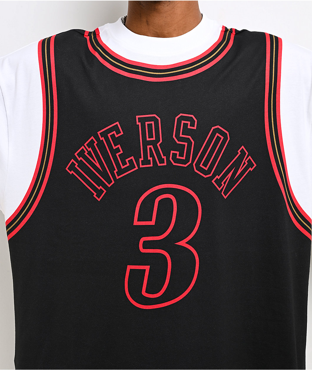 Mitchell & Ness Iverson Philadelphia 76ers Best In Class Black & White T-Shirt