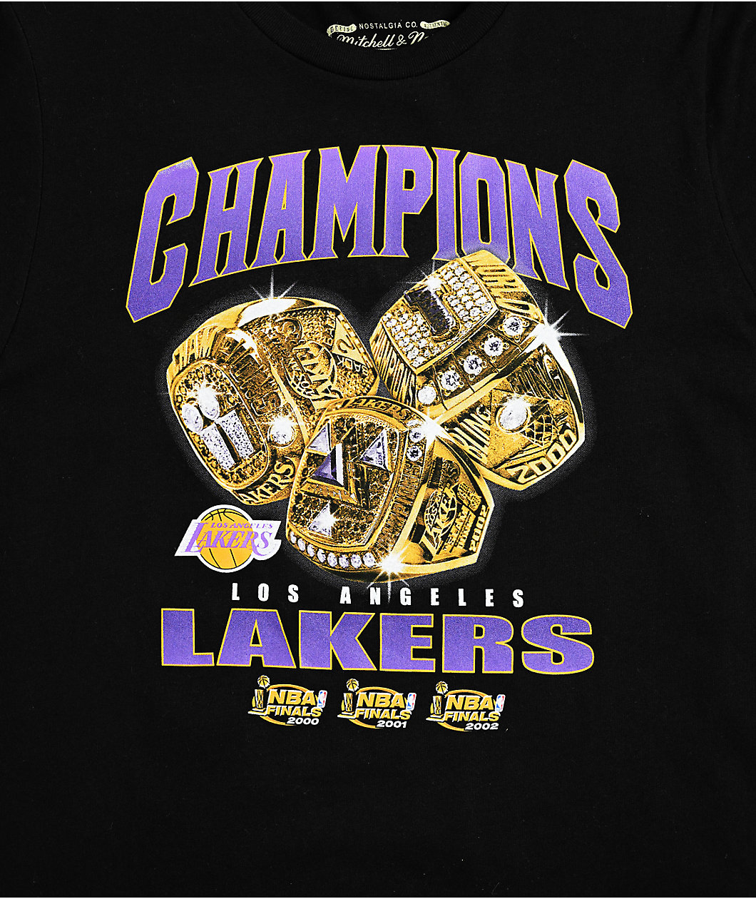 Mitchell & Ness Kids Lakers Rings Black T-Shirt