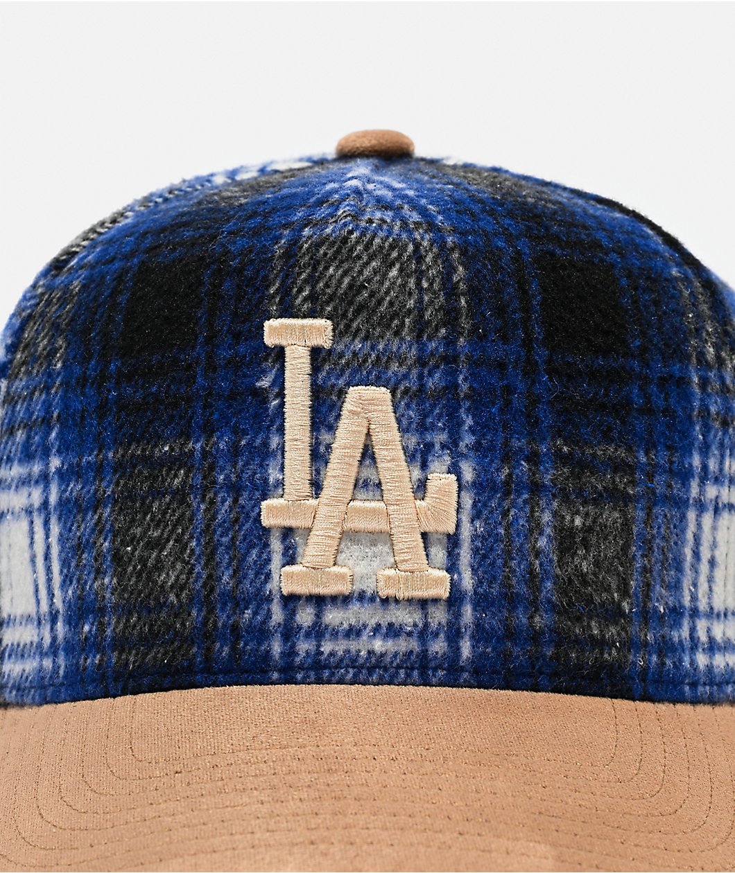 Mitchell & Ness Los Angeles Dodgers Plaid Out Blue & Brown Snapback Hat