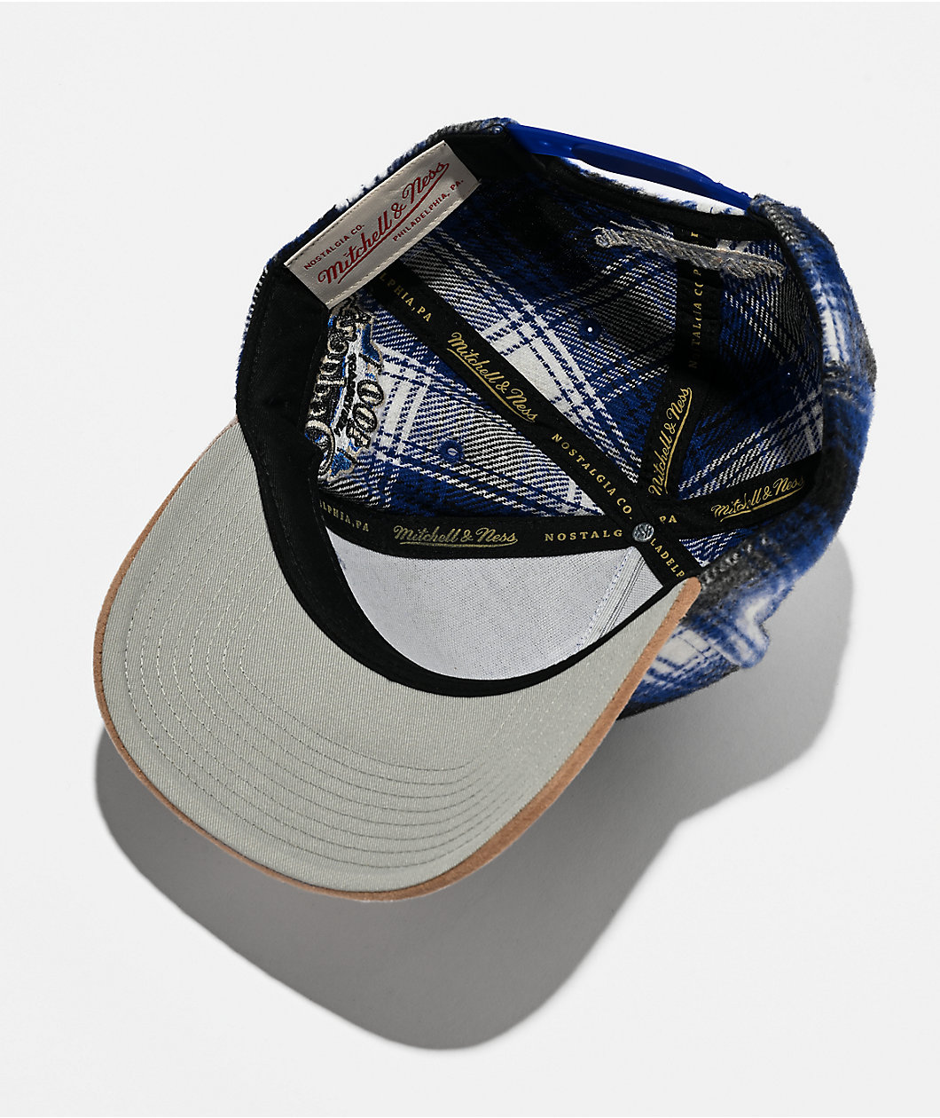 Mitchell & Ness Los Angeles Dodgers Plaid Out Blue & Brown Snapback Hat