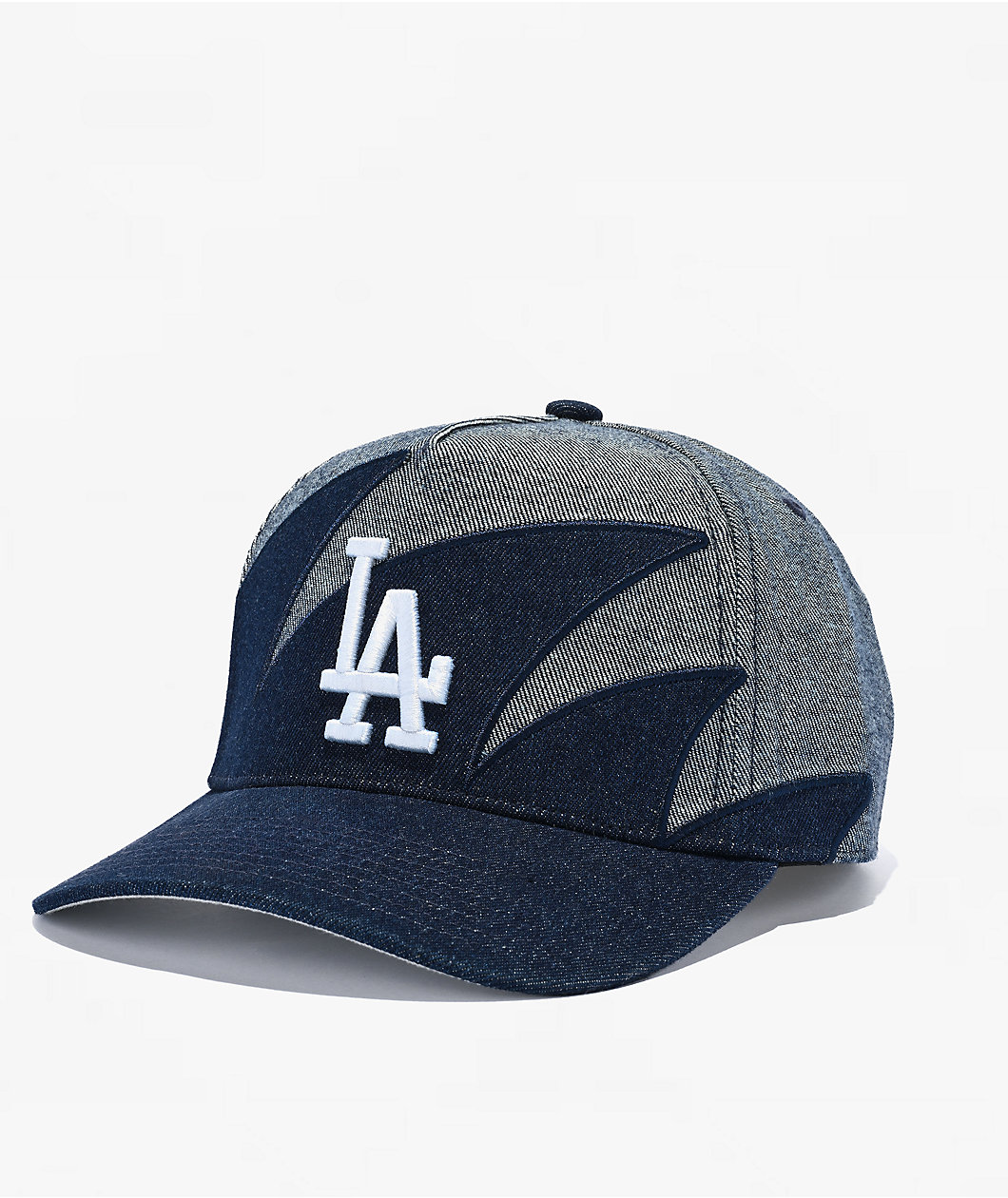 Mitchell & Ness Los Angeles Dodgers Sharktooth Denim Blue Pro Pinch Snapback Hat