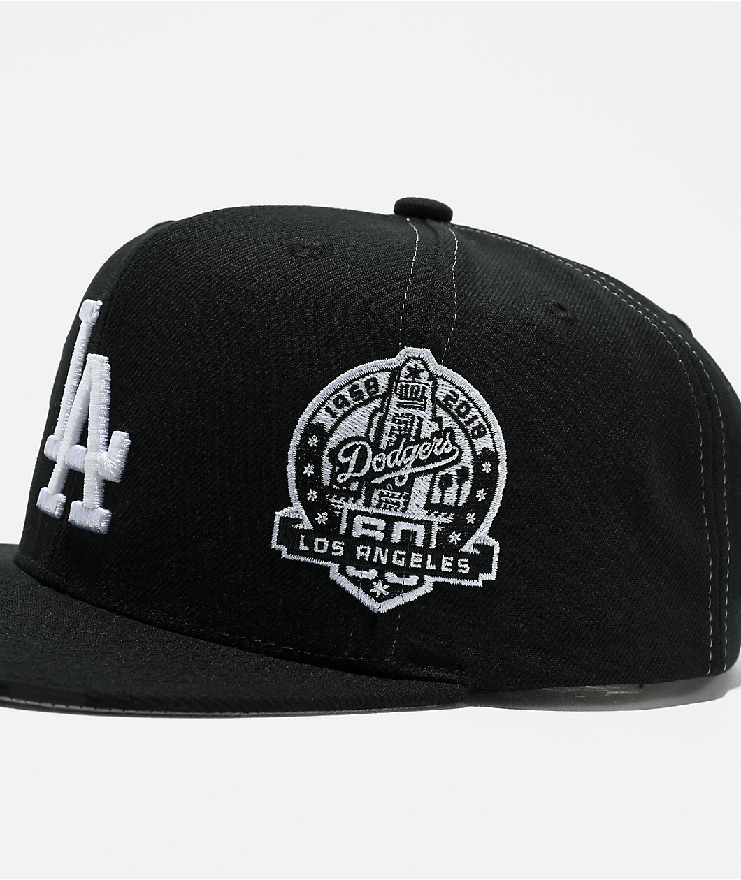 Mitchell & Ness Los Angeles Dodgers Trifecta Black Snapback Hat
