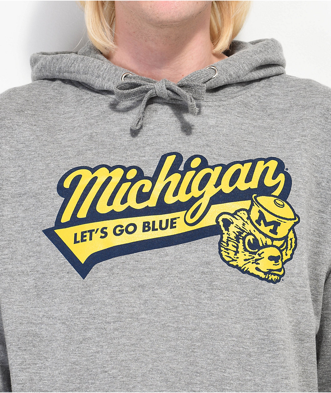 Mitchell & Ness Michigan Tail Sweep Grey Hoodie