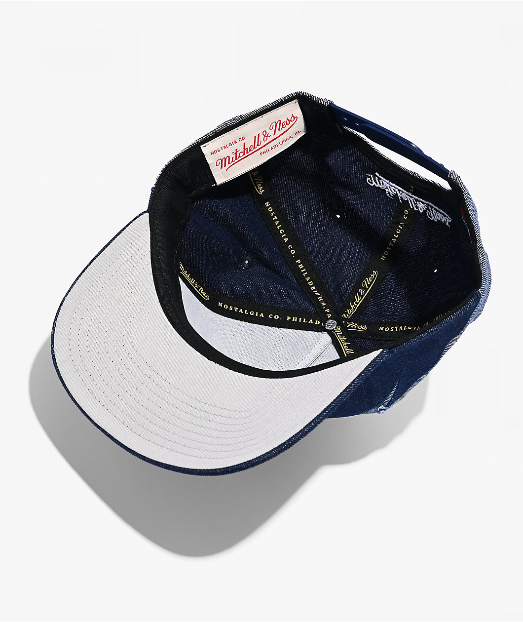 Mitchell & Ness New York Yankees Sharktooth Denim Blue Pro Pinch Snapback Hat