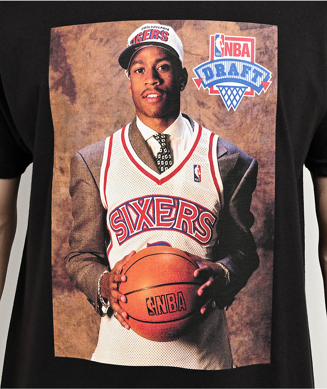 Mitchell & Ness Philadelphia 76ers Allen Iverson Draft Day Black T-Shirt