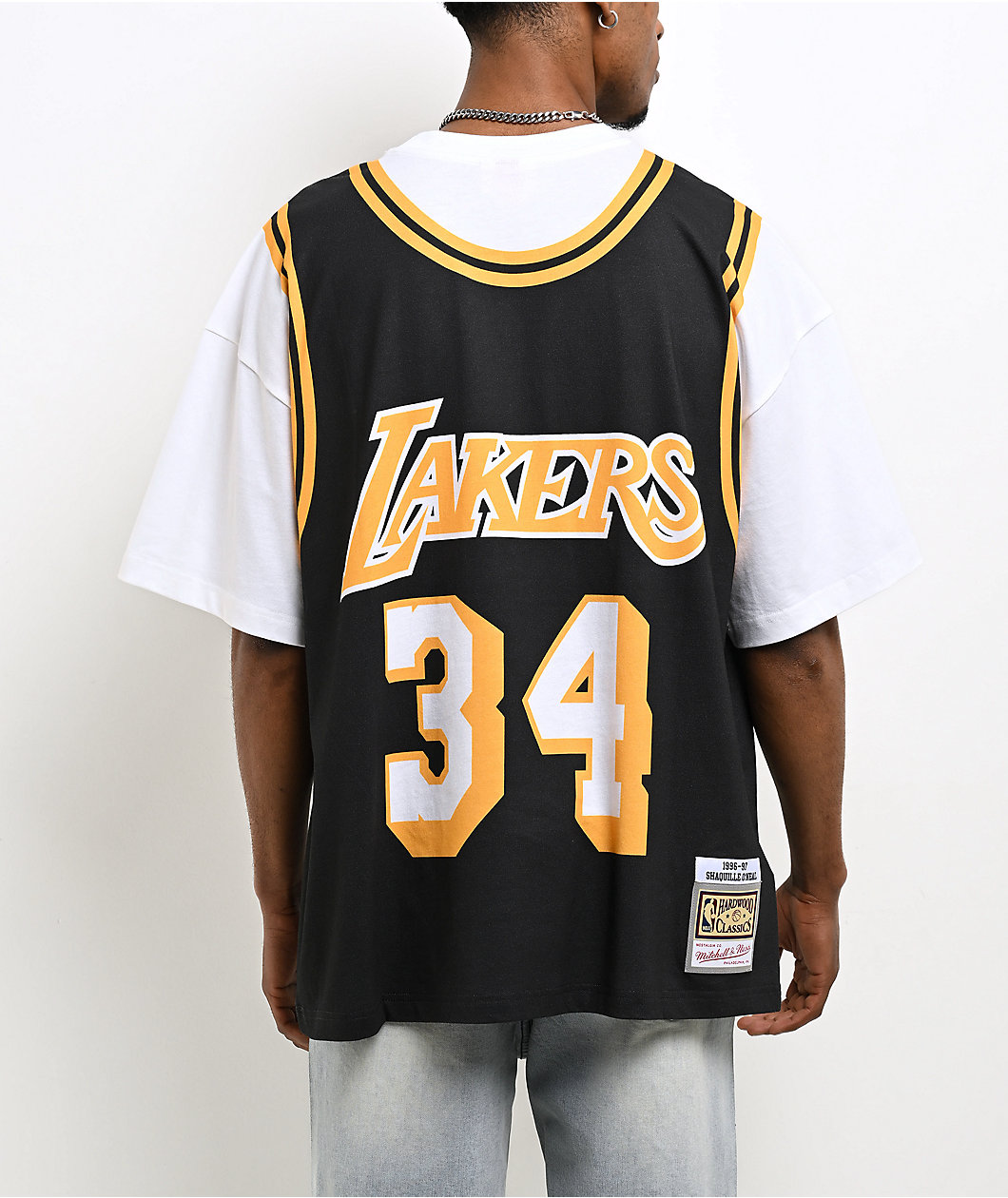 Mitchell & Ness Shaq Los Angeles Lakers Best In Class Black & White T-Shirt