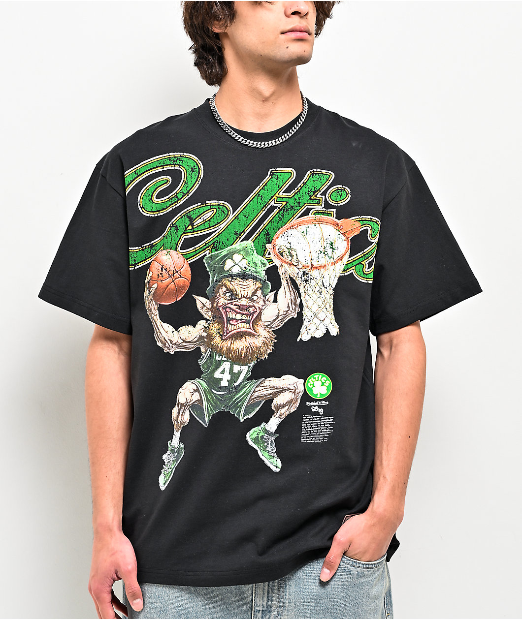 Mitchell & Ness x LRG Celtics Wild Art Black T-Shirt
