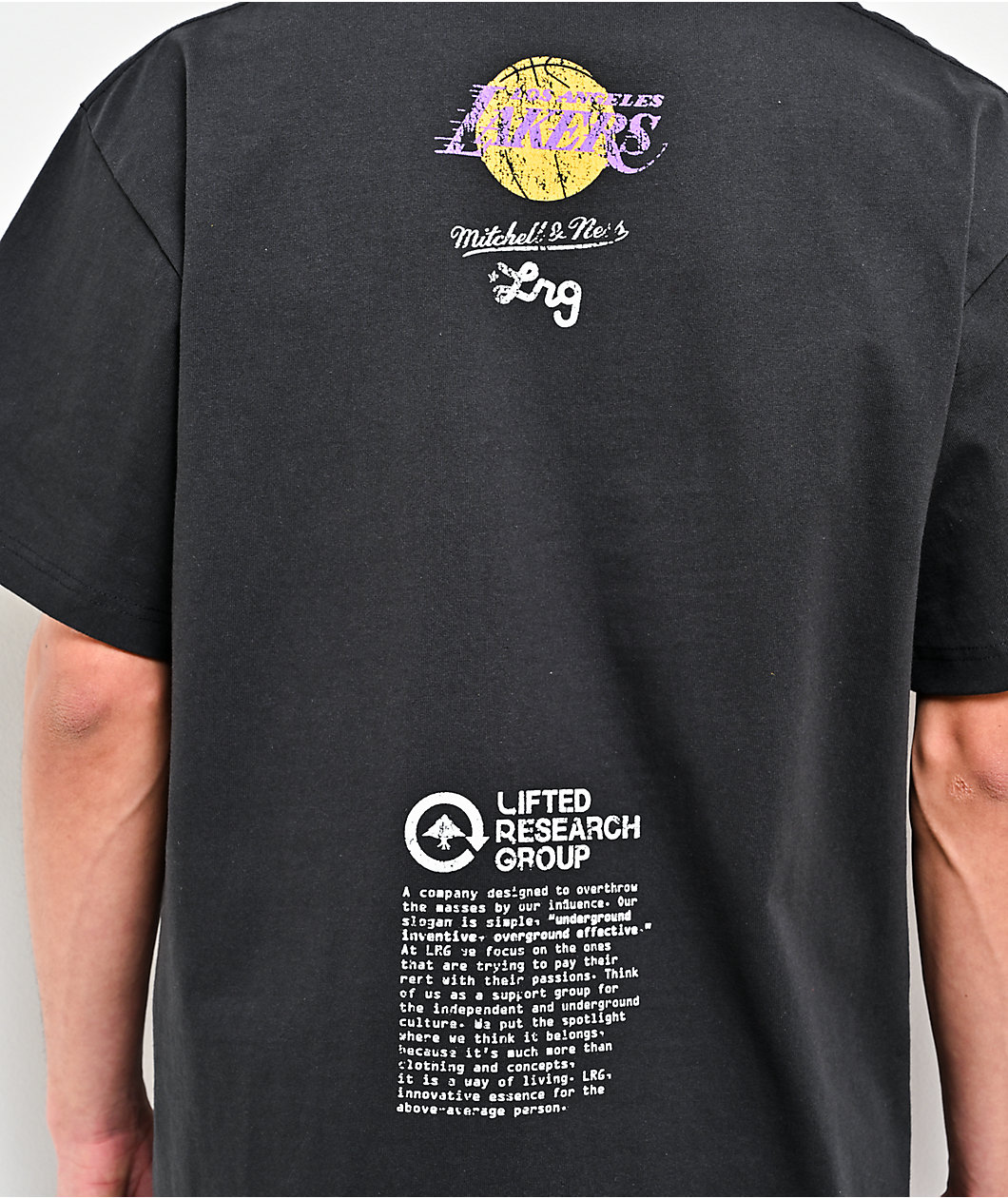 Mitchell & Ness x LRG LA Lakers Wild Art Black T-Shirt