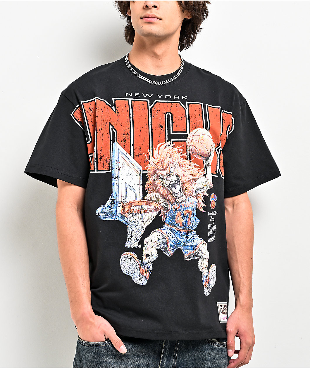 Mitchell & Ness x LRG NY Knicks Wild Art Black T-Shirt