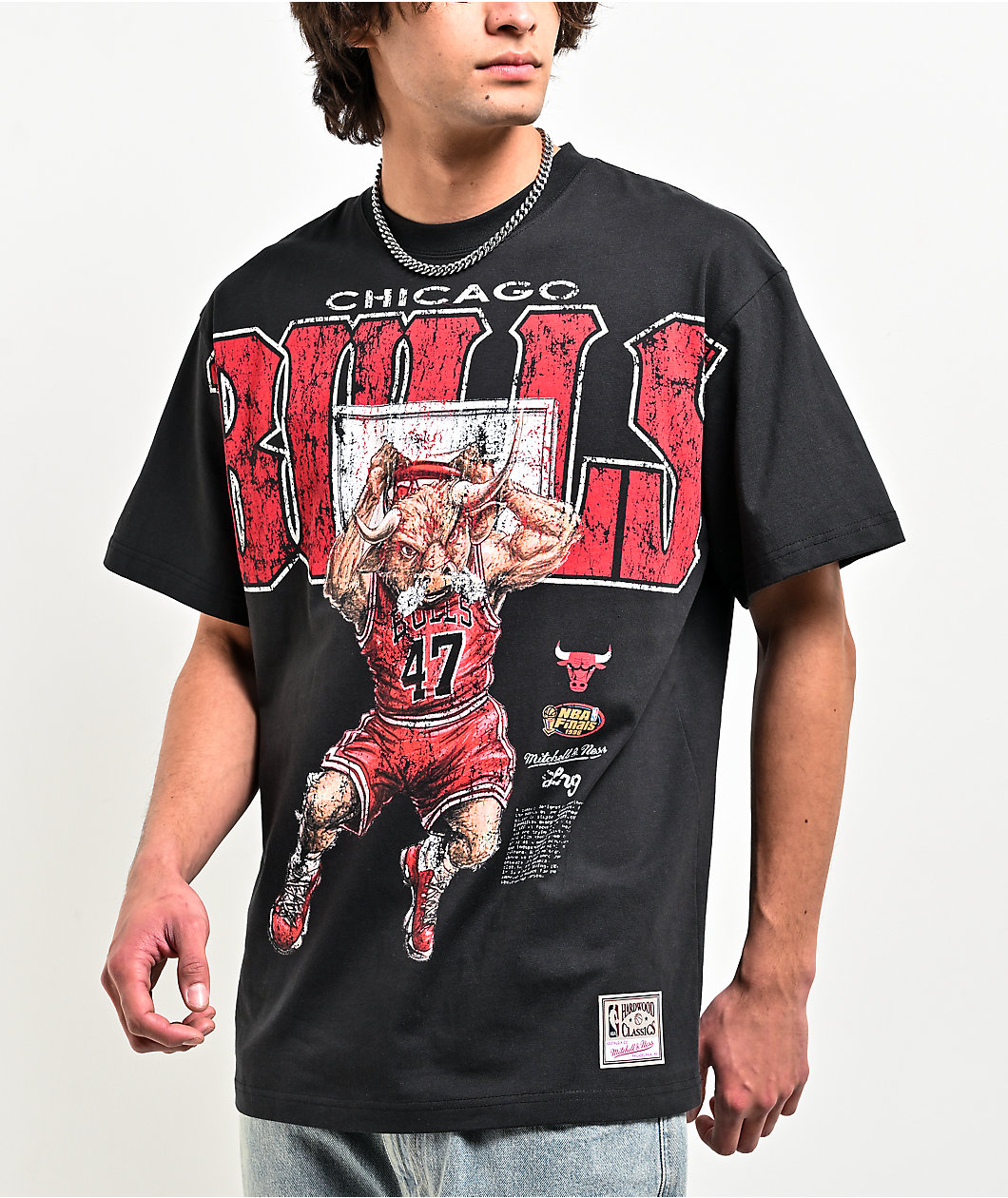 Mitchell & Ness x LRG Wild Art Bulls Black T-Shirt