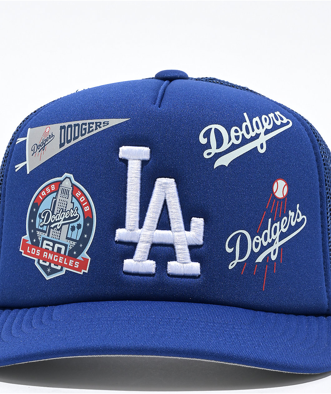 Mitchell & Ness x MLB Overload Los Angeles Dodgers Blue Trucker Hat