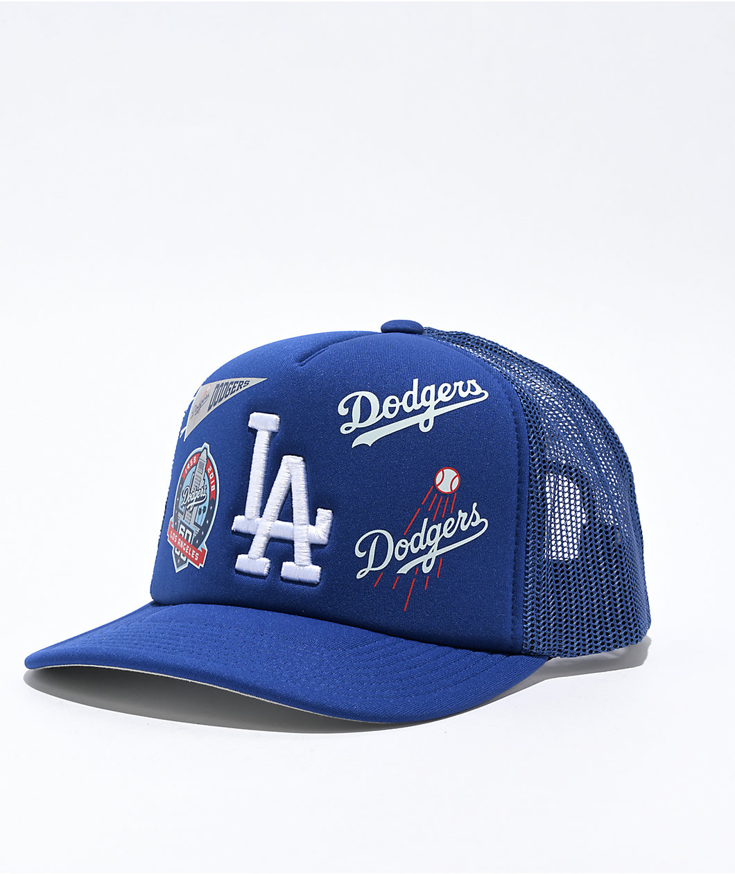 Mitchell & Ness x MLB Overload Los Angeles Dodgers Blue Trucker Hat