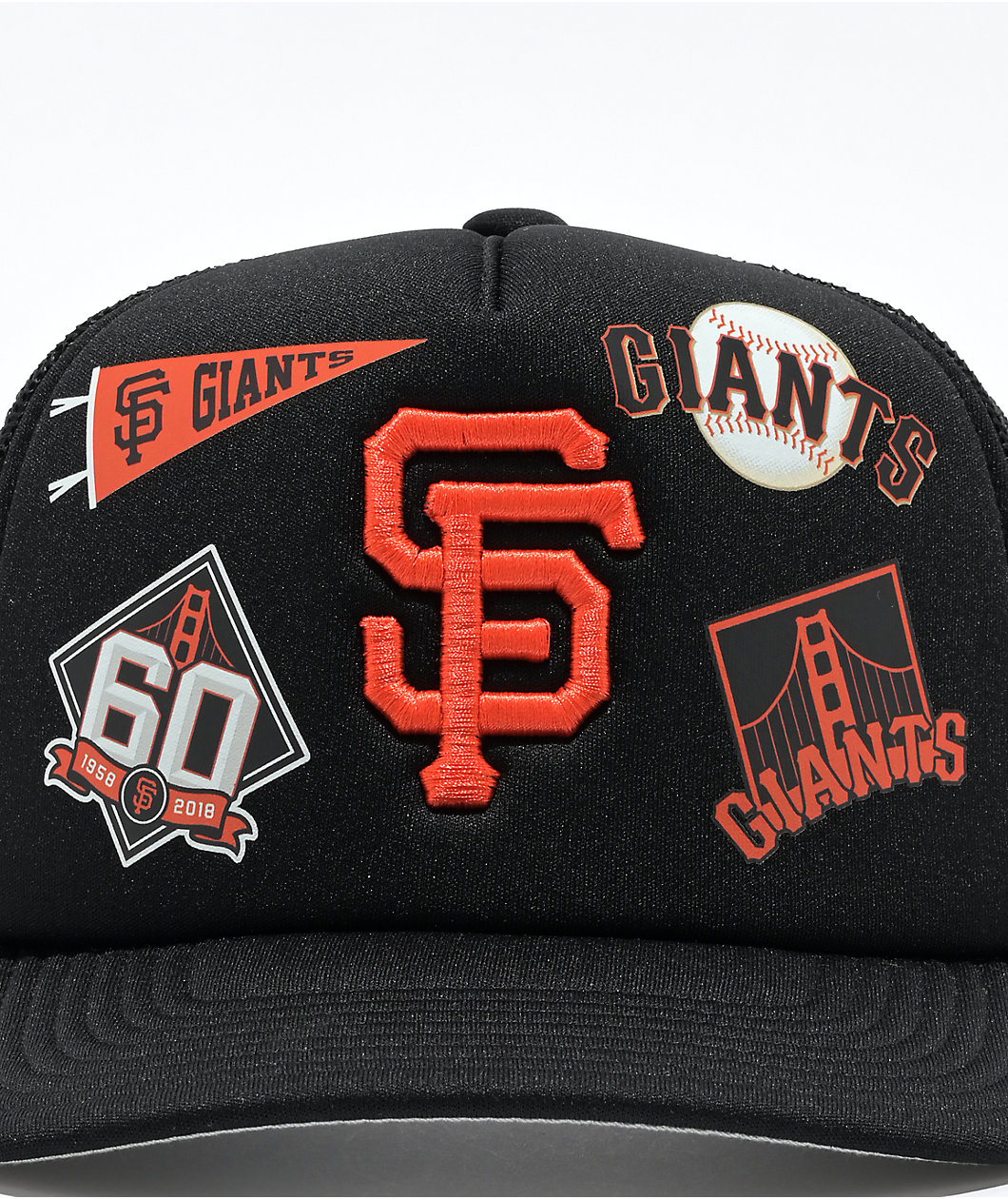 Mitchell & Ness x MLB Overload San Francisco Giants Black Trucker Hat