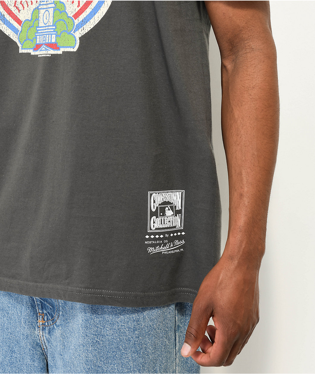 Mitchell & Ness x MLB Philadelphia Phillies Under The Lights Grey T-Shirt