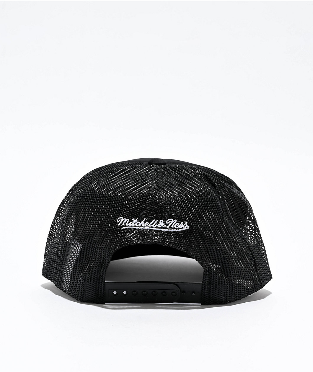 Mitchell Ness x MLB Overload White Sox Black Trucker Hat Liberty Center