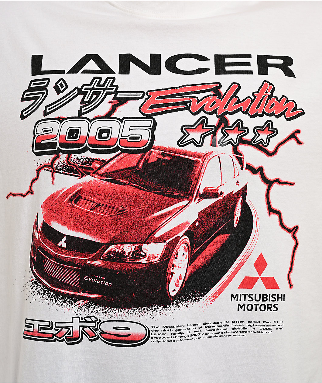Mitsubishi Lancer Evolution 2005 White T-Shirt