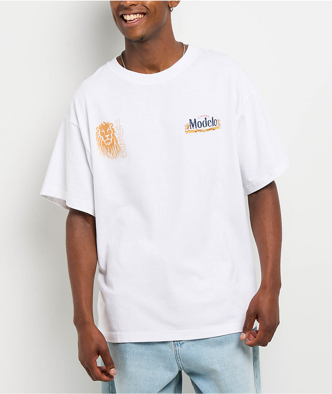 Modelo Lion Head White T-Shirt