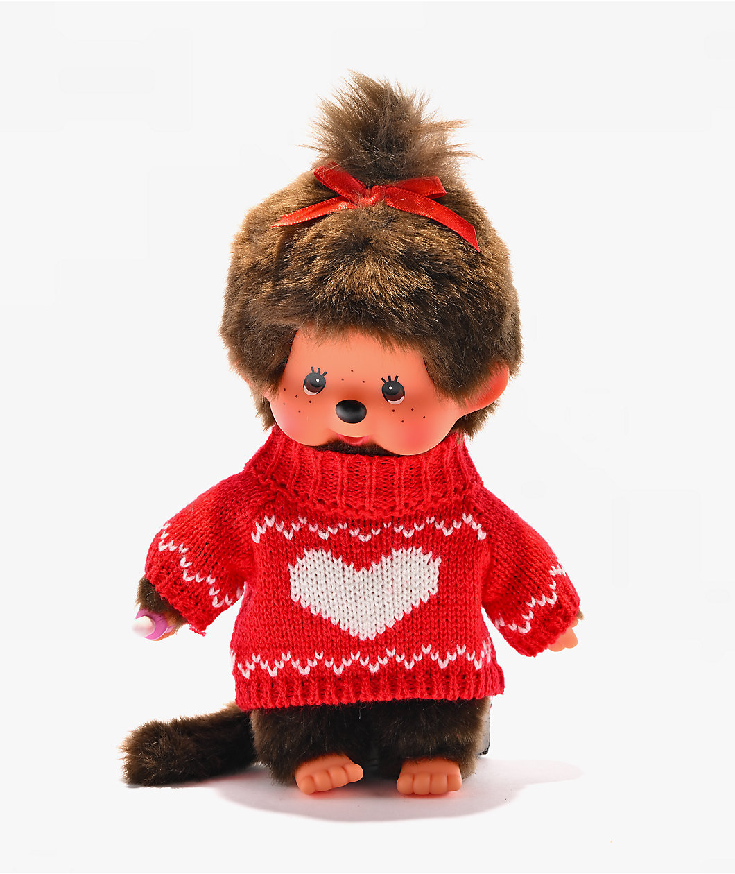 Monchhichi Red Heart Sweater Vinyl Plush Toy