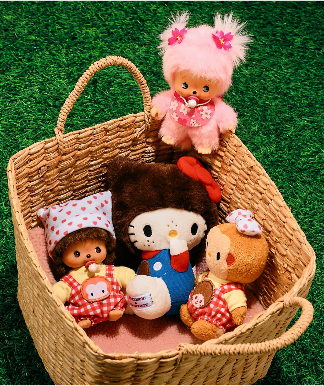 Monchhichi x Hello Kitty Mascot Plush Toy
