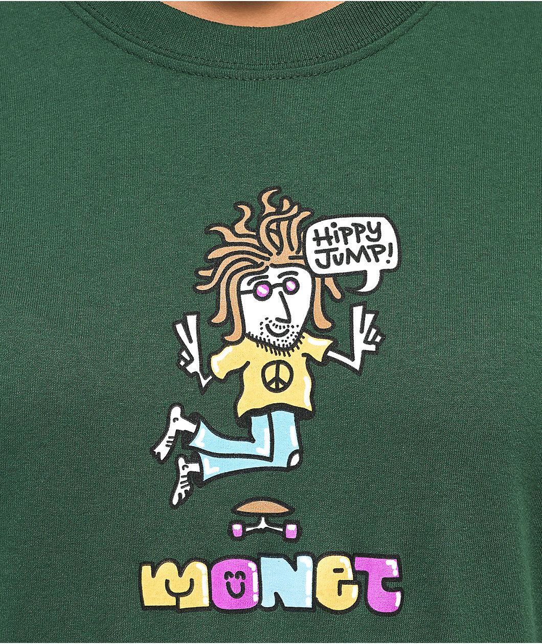 Monet Skateboards Hippy Jump Dark Green T-Shirt