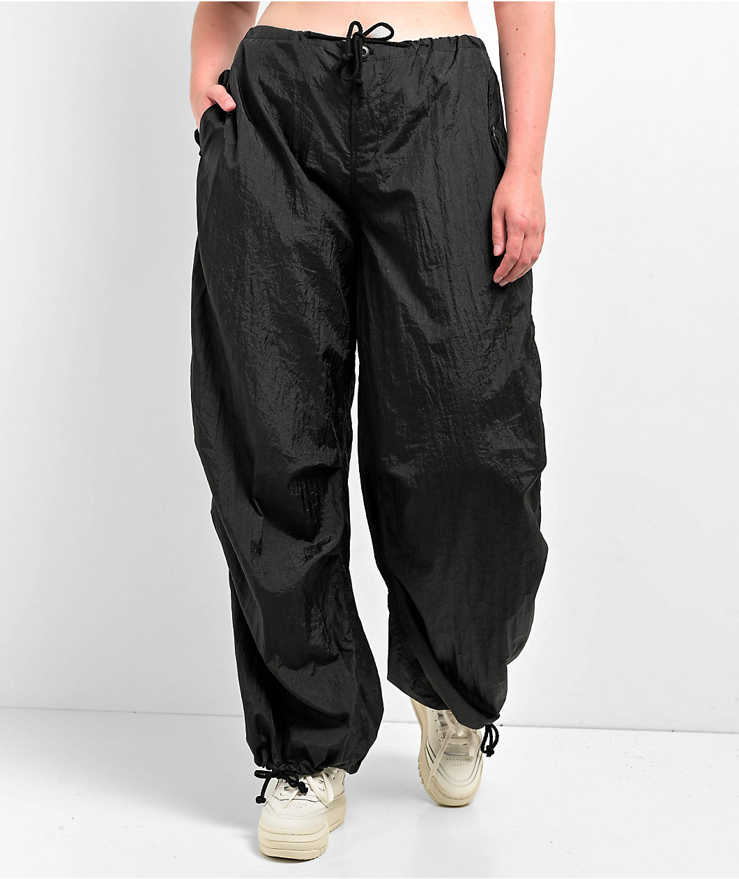 Motel Black Parachute Pants