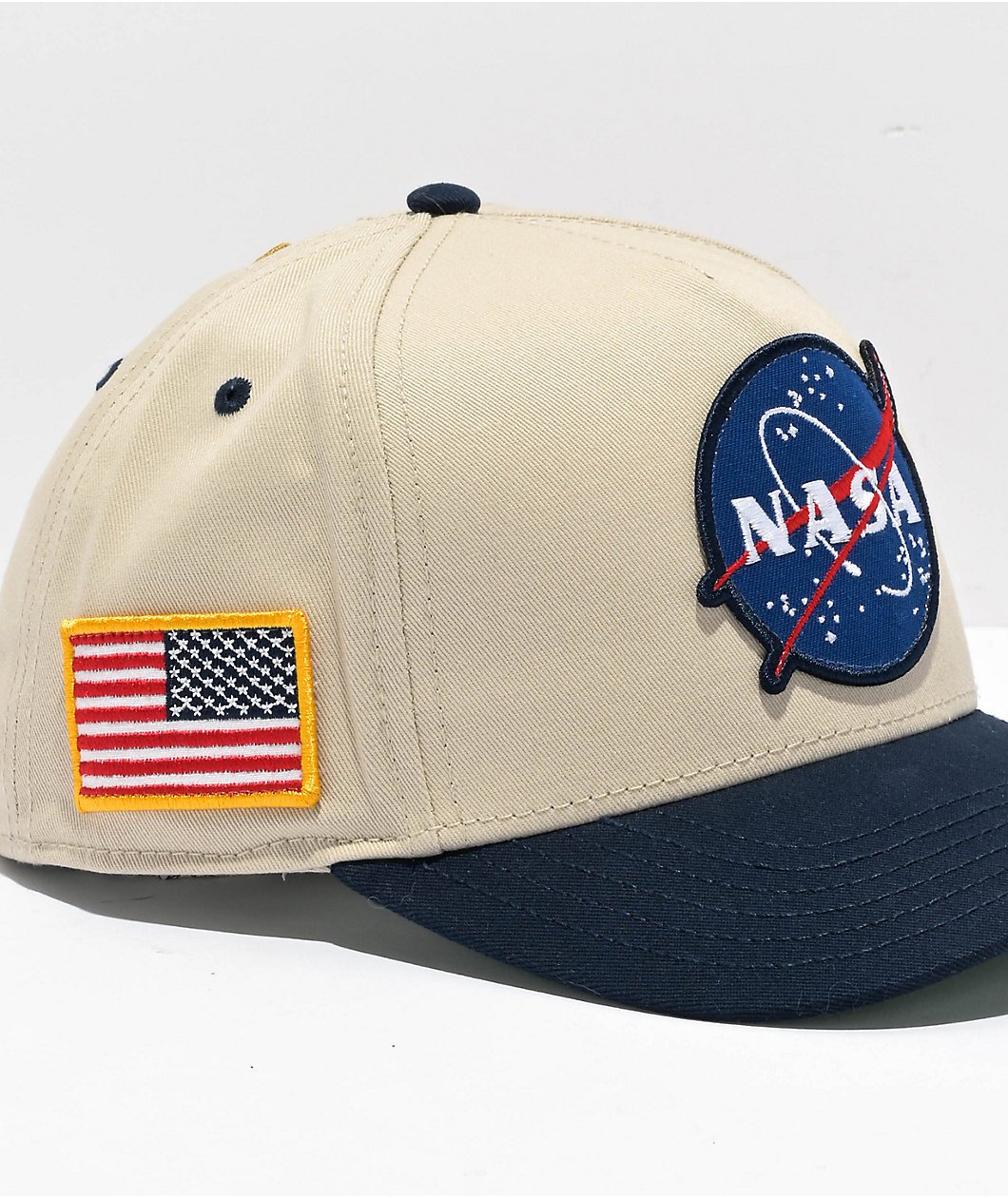 Nasa A-Frame Cream & Navy Blue Snapback Hat