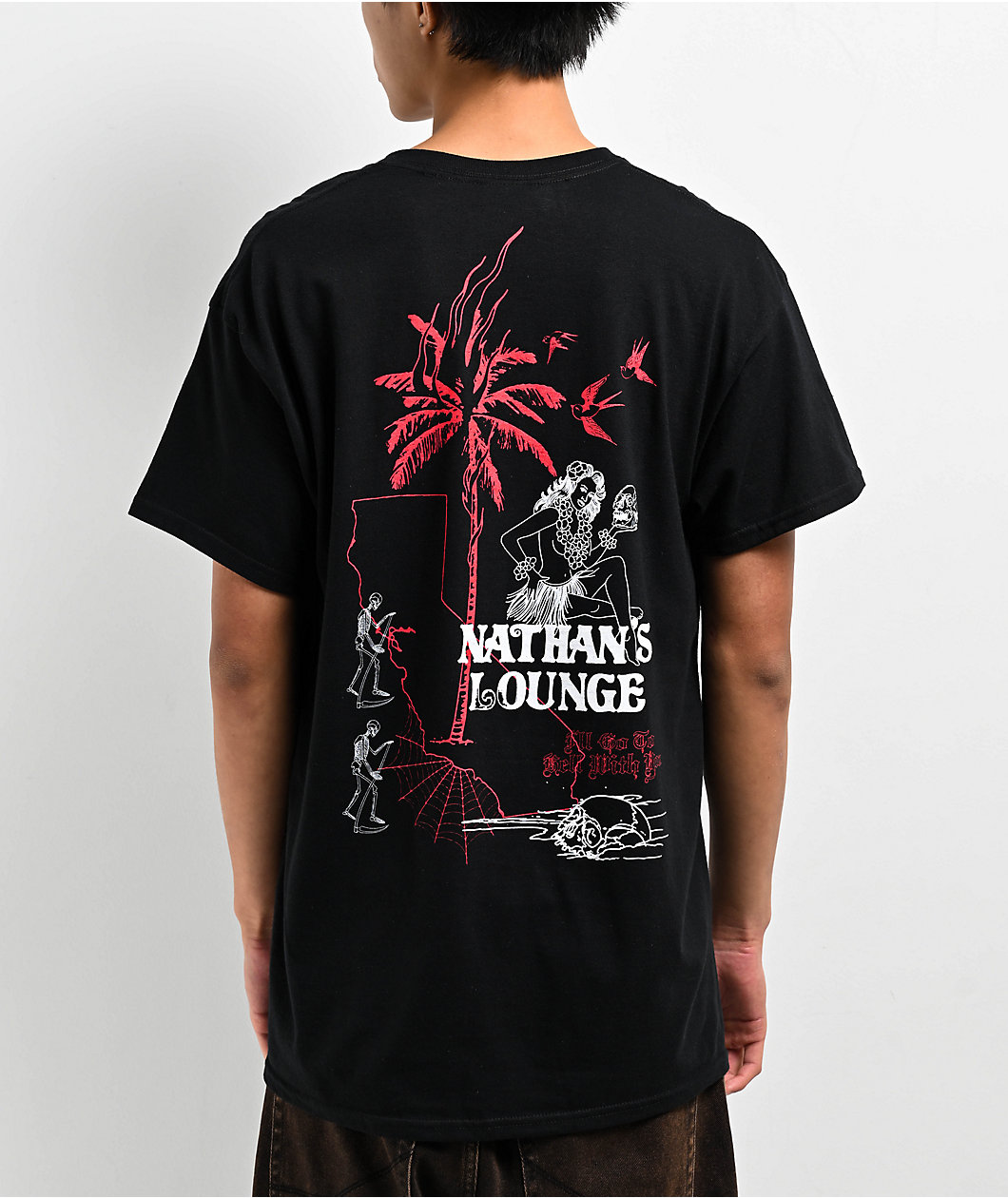 Nathans Lounge Our Freedoms Like Spiderwebs Black T-Shirt