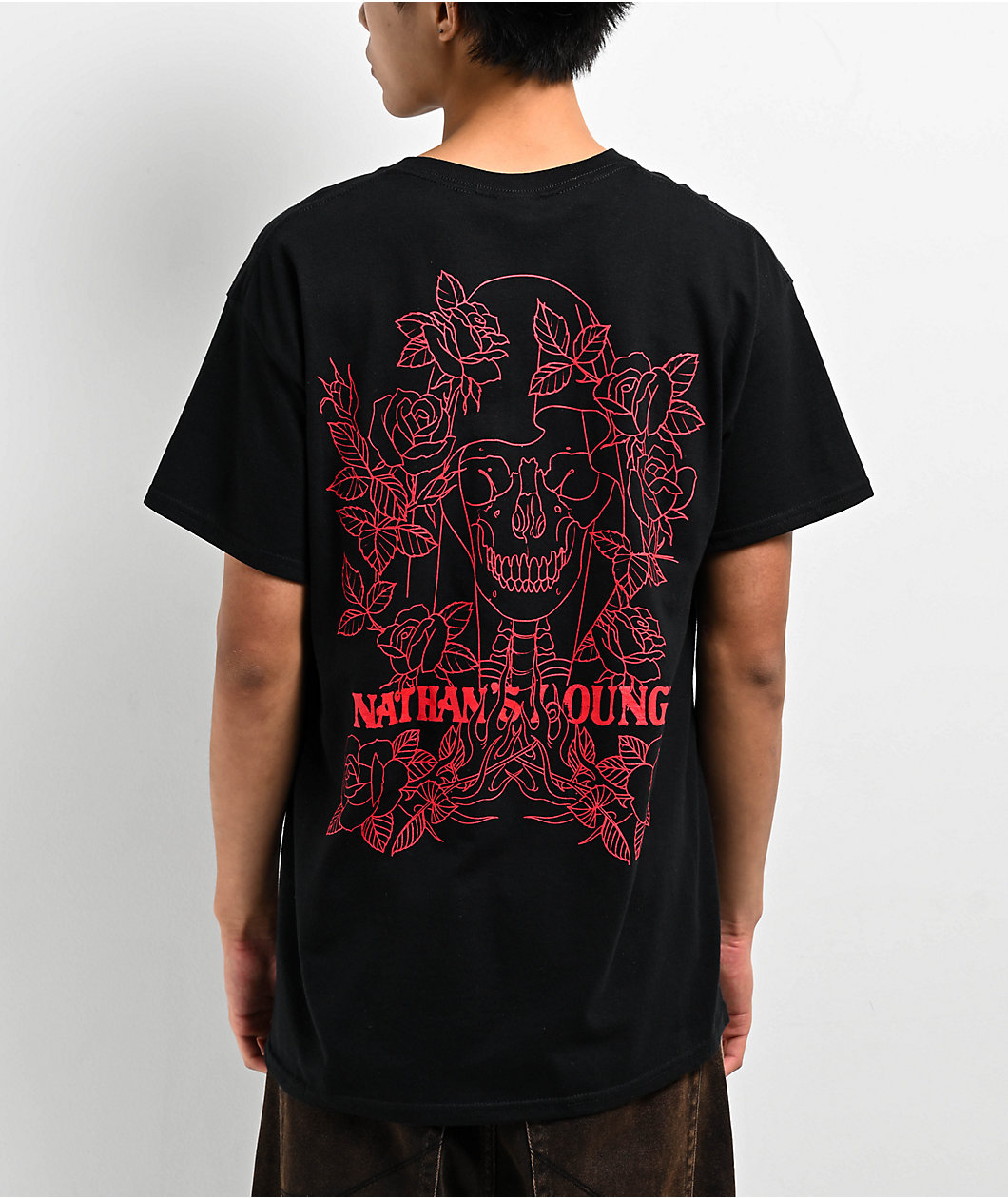 Nathans Lounge Rose Of Death Black T-Shirt