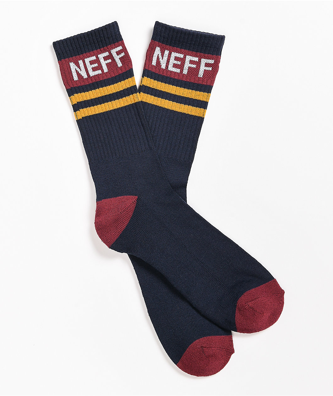 Neff Dress Blue & Cabernet Stripe Crew Socks