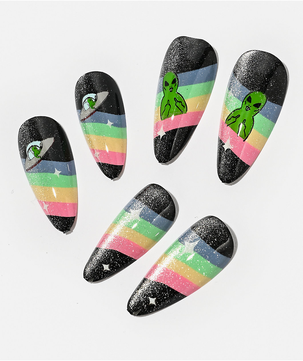 Never Have I Ever x RIPNDIP Spaced Out Press-On Nails