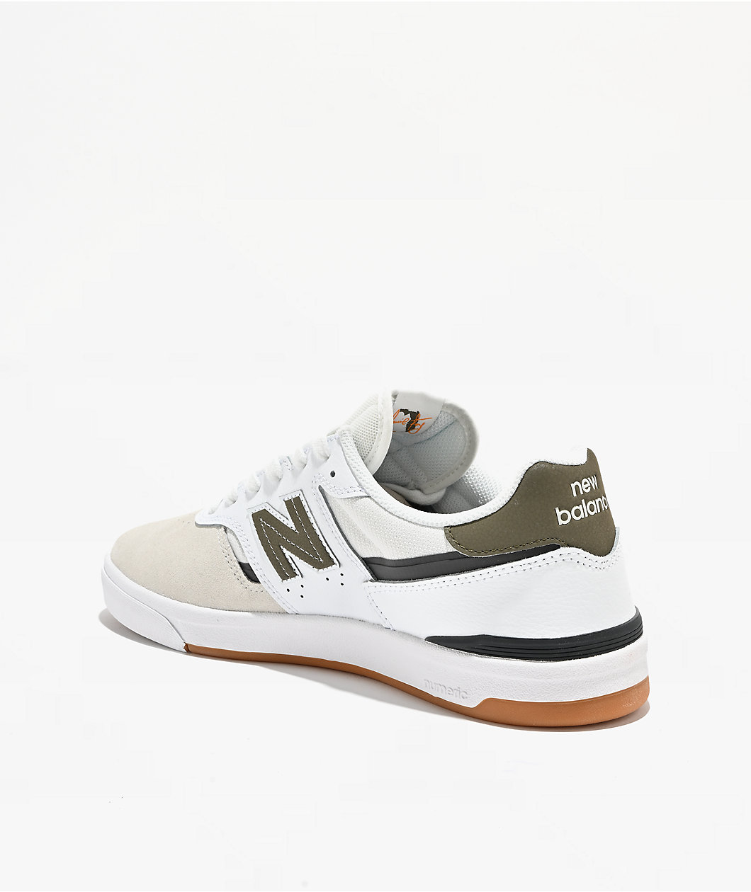New Balance Numeric 306 Cup Jamie Foy White & Olive Skate Shoes