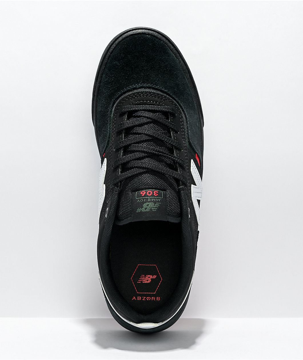 New Balance Numeric 306 Jamie Foy Black, White & Red Skate Shoes