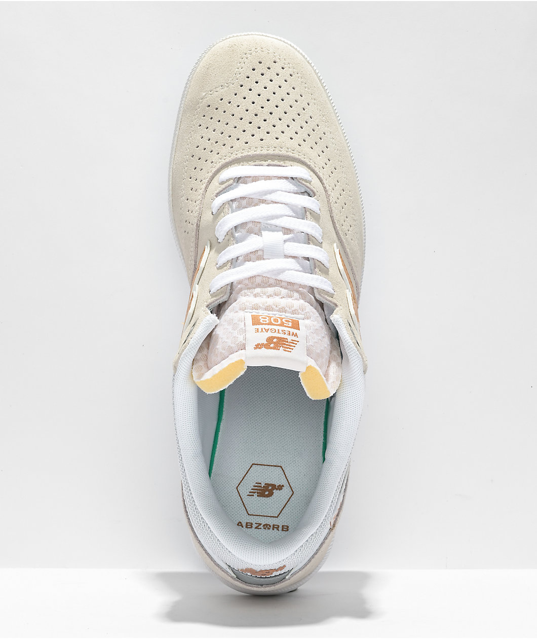 New Balance Numeric 508 White & Gold Skate Shoes