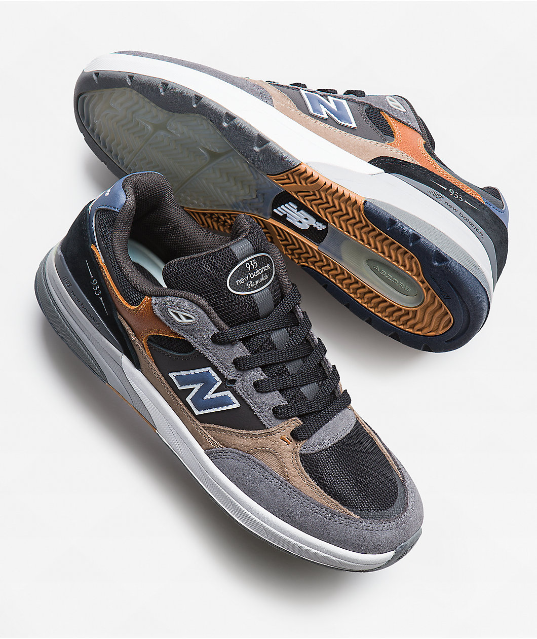 New Balance Numeric 933 Reynolds Tan & Grey Skate Shoes