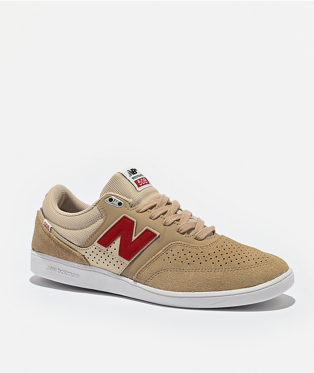 New Balance Numeric 417 Villani Sea Salt & Brick Red Skate Shoes