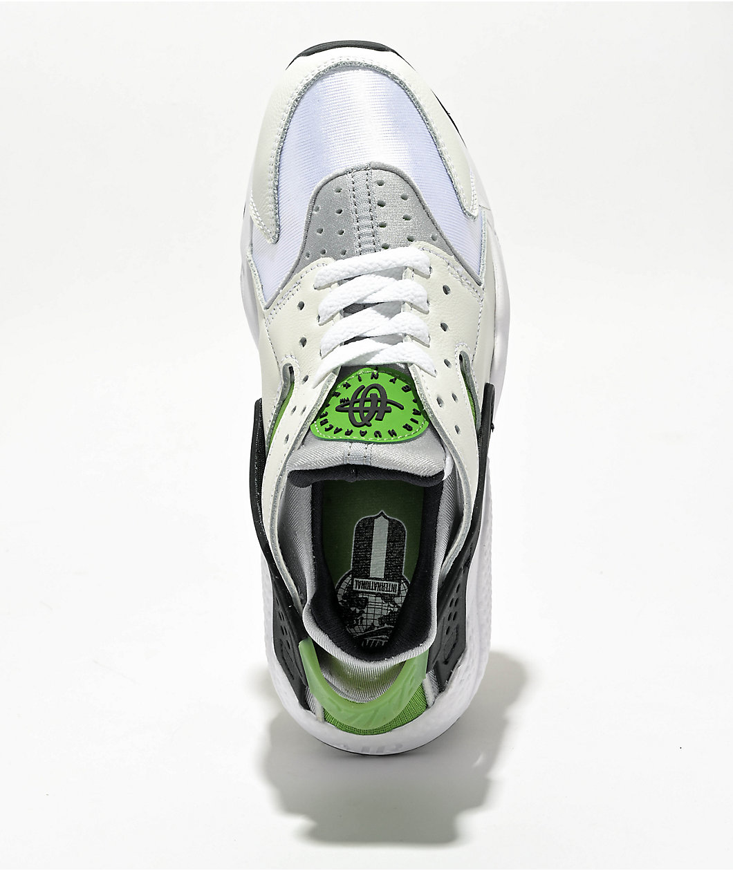 Nike Air Huarache White & Green Shoes