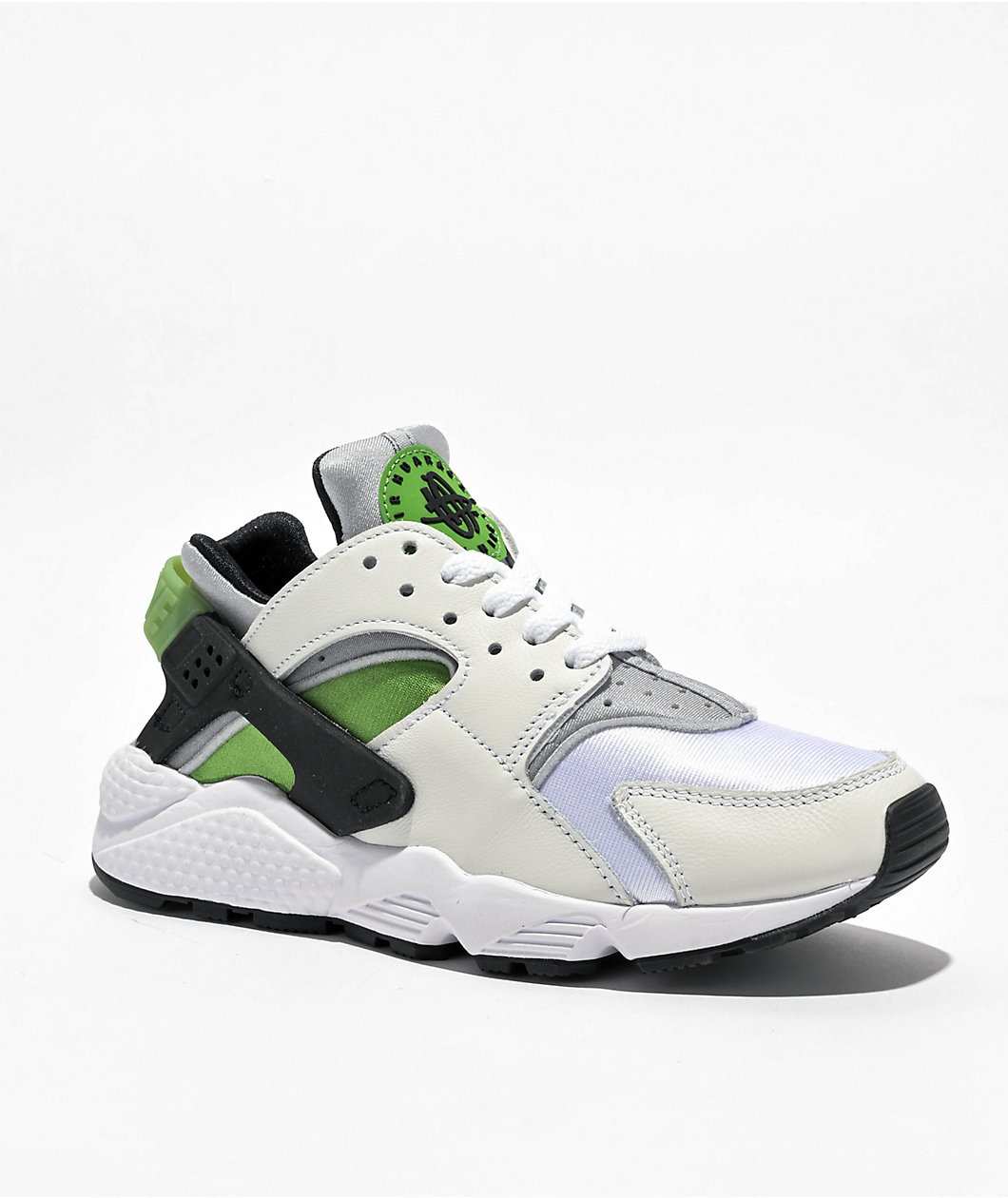 Nike Air Huarache White & Green Shoes