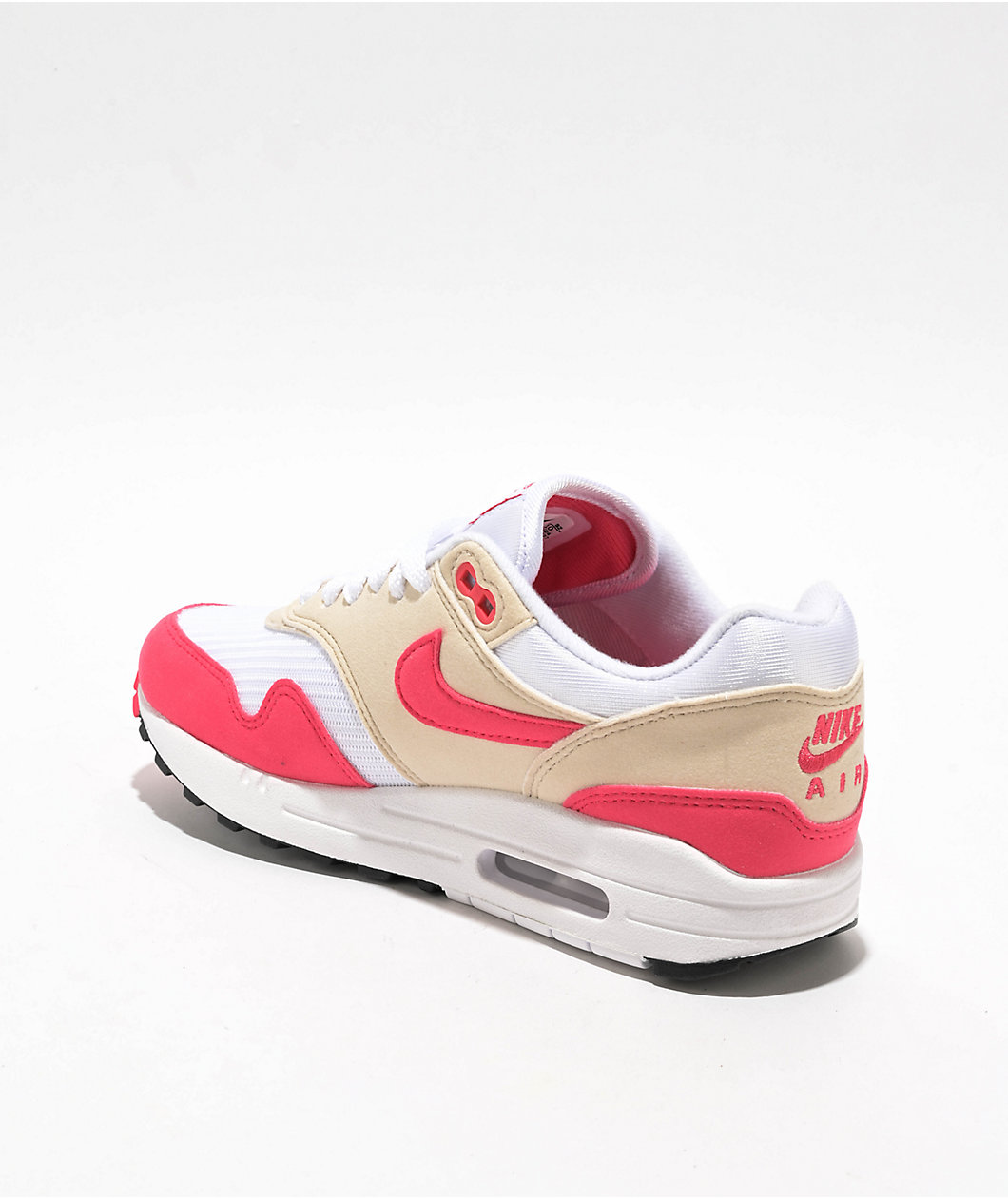 Nike Air Max 1 White, Aster Pink & Light Orewood Brown Shoes