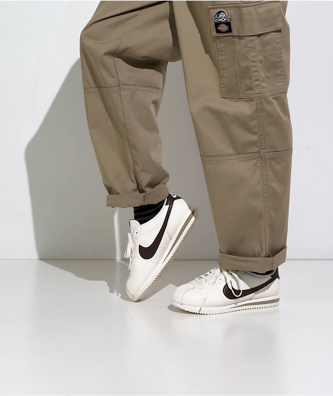 Nike Cortez Cream and Brown Shoes