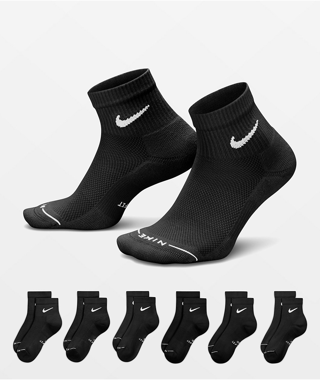 Nike Everyday Elevated Black 6 Pack Ankle Socks