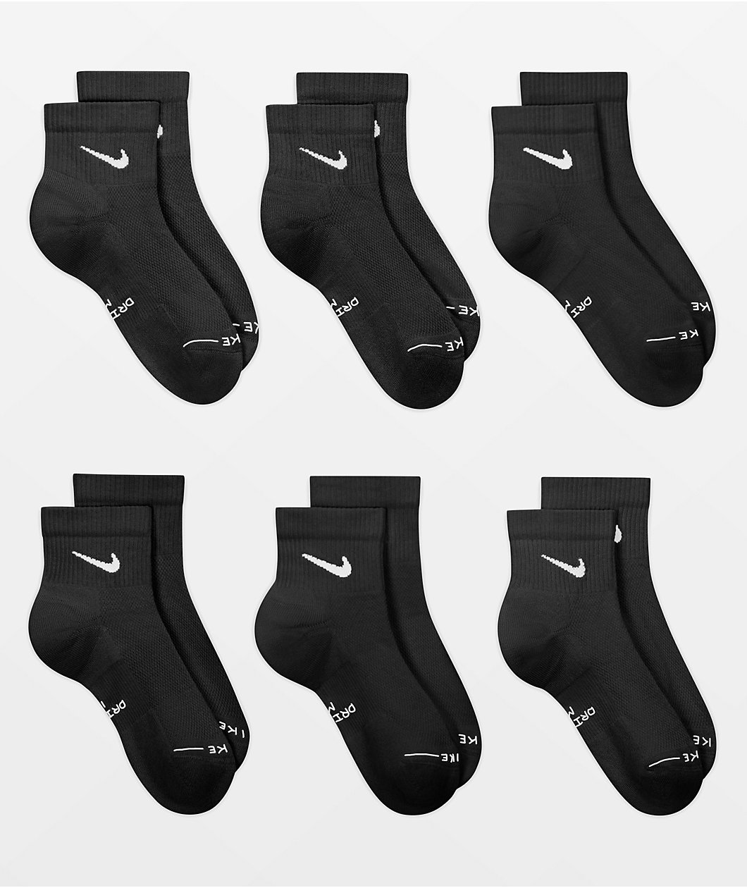 Nike Everyday Elevated Black 6 Pack Ankle Socks