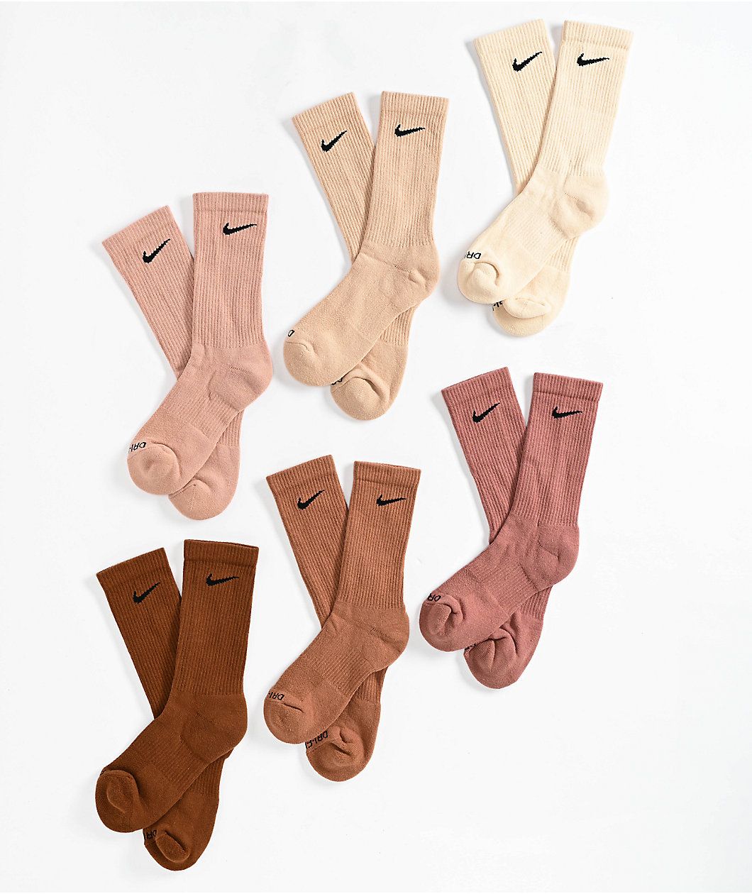 Nike Everyday Plus Cushioned Natural 6-Pack Crew Socks