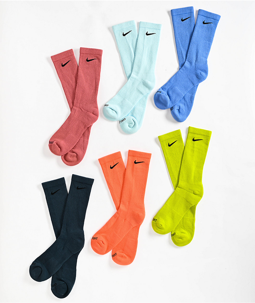 Nike Everyday Plus Cushioned Pastel 6-Pack Crew Socks