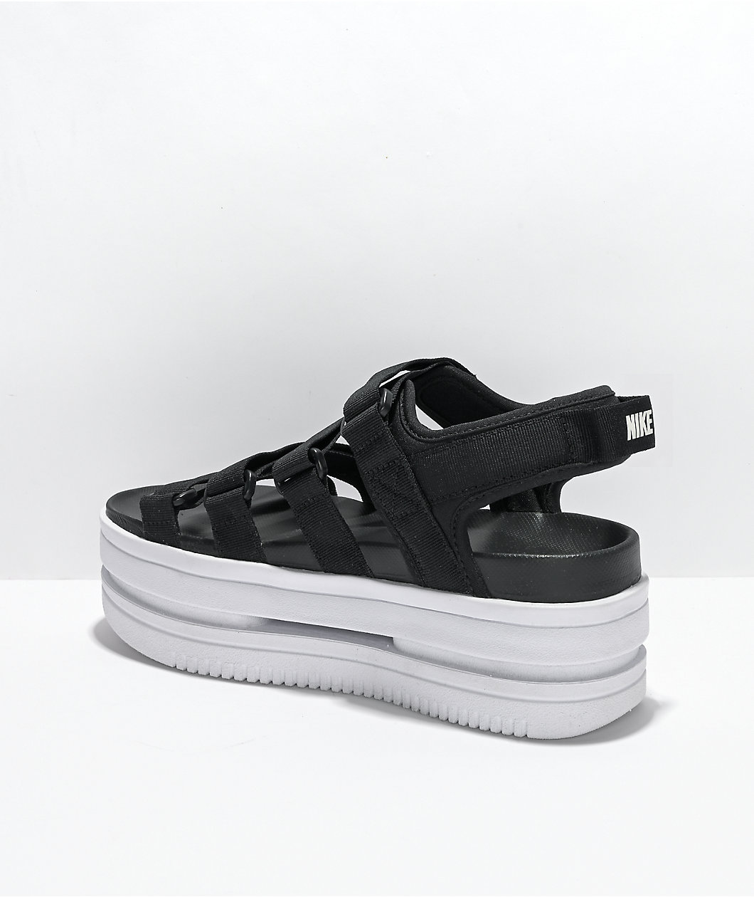 Nike Icon Classic Black & White Platform Sandals