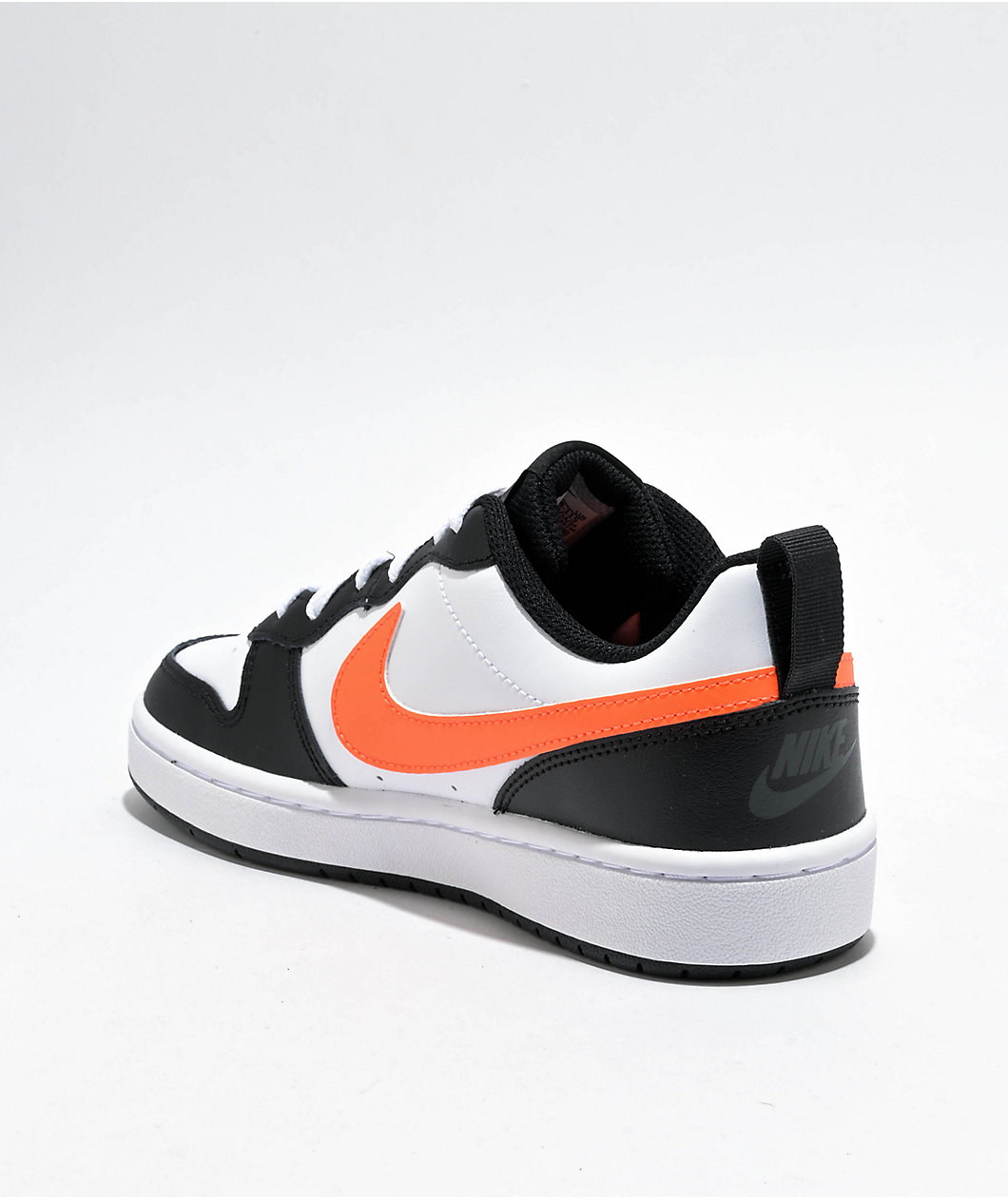 Nike Kids Court Borough Low Recraft White, Total Orange & Black Shoes